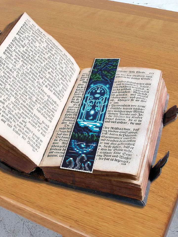 Fantasy bookmark cross stitch pattern download PDF Magic handmade bookmark digital, Wizarding world cross stitch, Fairy door embroidery #B88