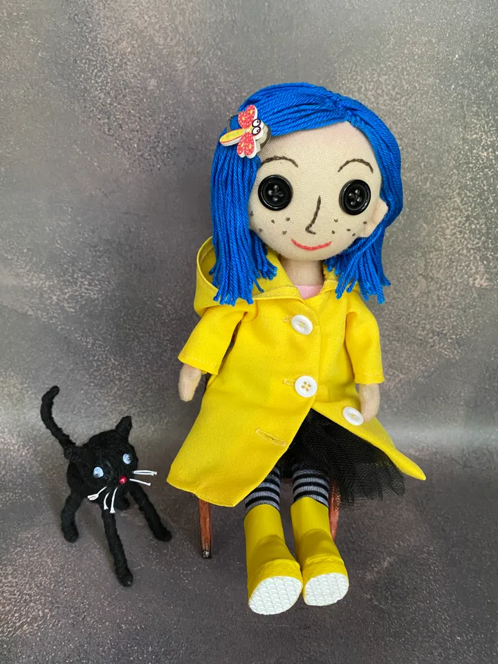 Coraline doll . Cloth doll . Beautiful doll . Handmade doll . Rag doll . Teenage girl gifts . Halloween doll . Coraline