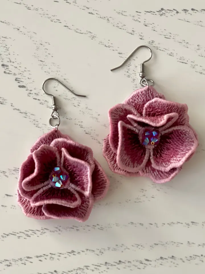Roses FSL for creating jewelry machine embroidery designs Free standing lace embroidery pattern 3D flower embroidery motif Flower FSL