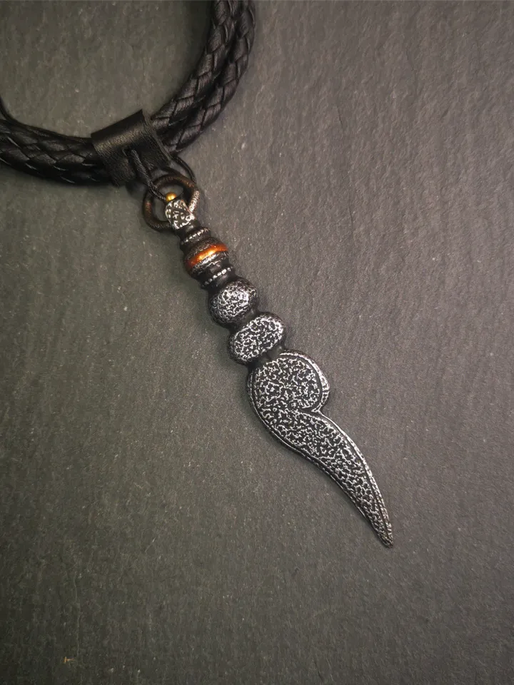 Gandhanra Tibetan Shankha Amulet ,Conch Pendant,Made of Cold Iron,3.15&quot;