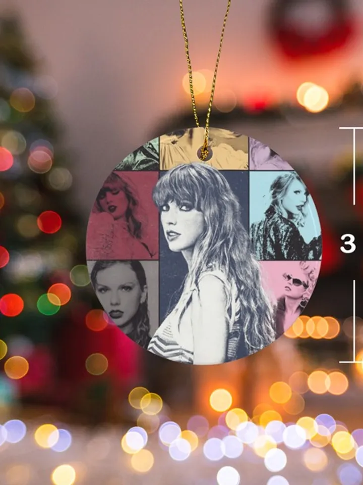 T S Christmas Ceramic Ornament