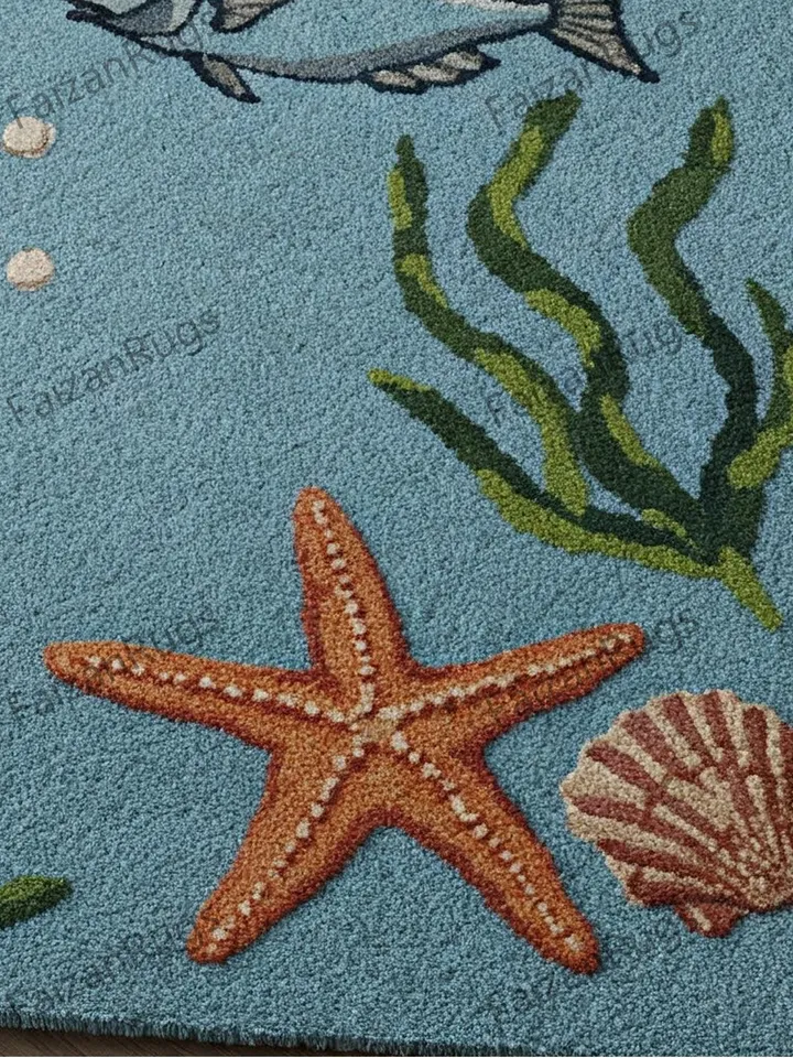 Buy the Under the Sea Rug, Handmade Area Rug, Carpet for Home, Bedroom Rug. Living Room Rug, Kids Carpet, 3x5, 4x6, 5x7, 7x10, 8x10, 9x12
