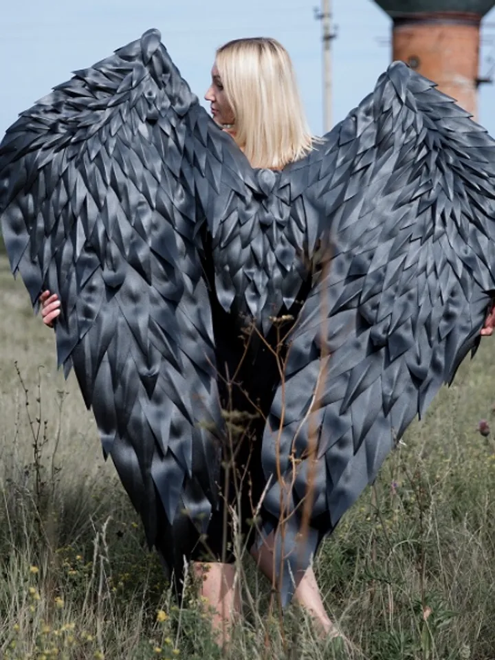 Black Angel Wings costume, Cosplay Wings, Adult Angelic wing, Show Wings, Maleficent wings Huge Angel Wings, Photo Prop