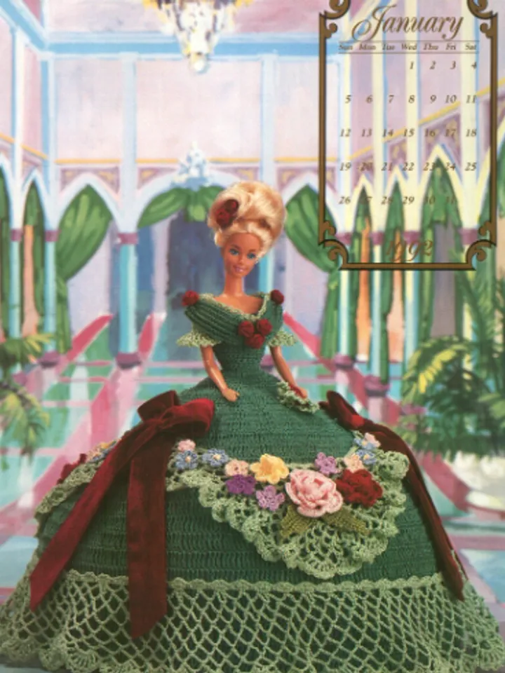 Vintage Barbie Dress Crochet Pattern for Dolls 11-1/2" Digital Download PDF