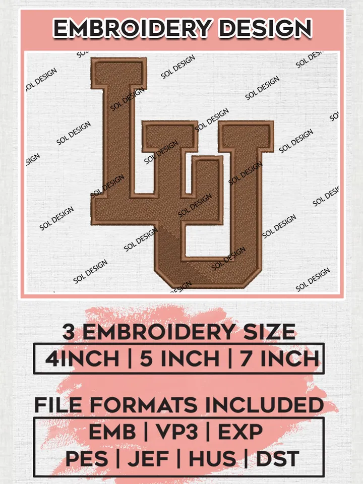 LU Mountain Hawks College Team Logo Embroidery Design Files, NCAA Lehigh Mountain Hawks Machine Embroidery, NCAA Teams, 3 sizes, NCAA Machine embroidery designs, Digital Download