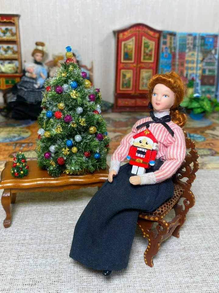 Nutcracker. Miniature toy for dolls. 1:12.Dollhouse miniature.