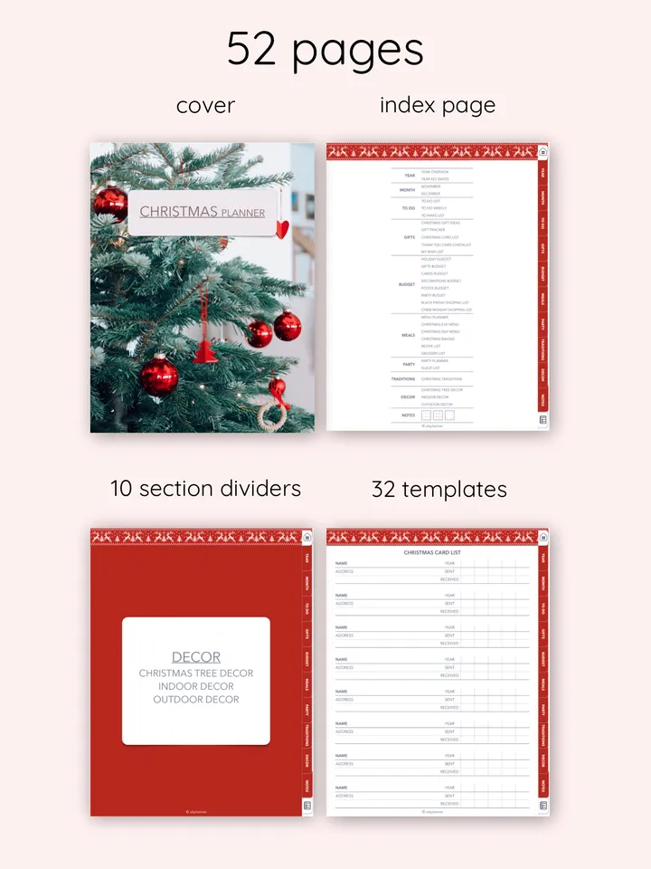 Christmas holiday journal. Christmas budget planner. Holiday binder. Event planner. Holiday planner. Christmas planning