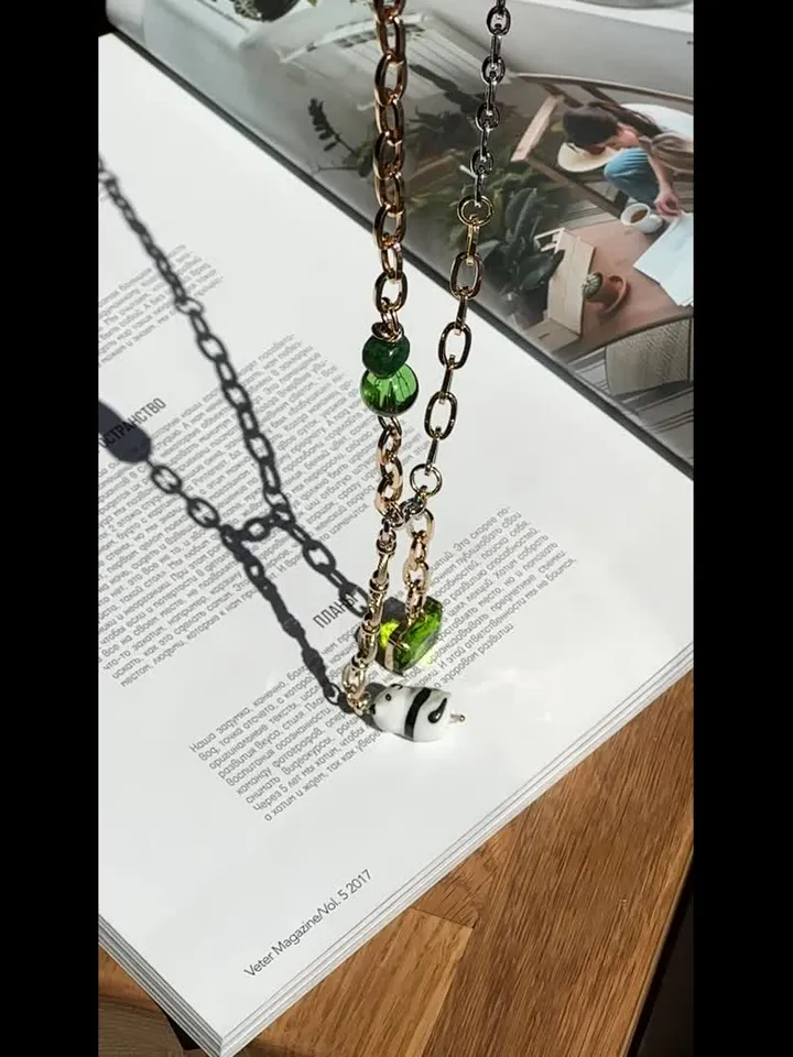 Gold Chain Necklace with Panda Charm