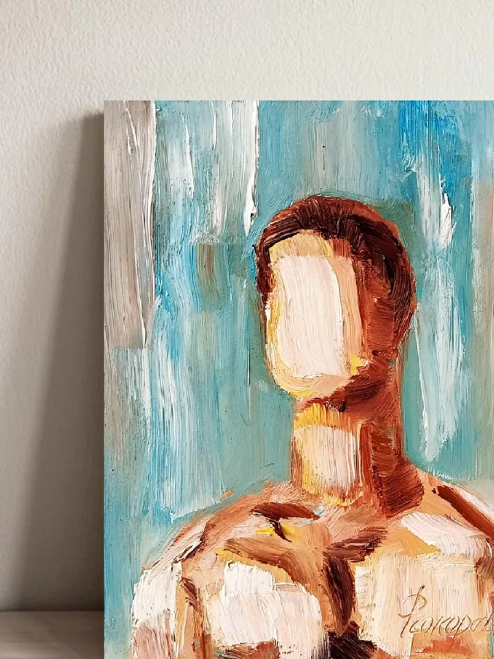 Male Body Original Painting Gay Textured Oil Art Gifts for Him by ArtProkopaloSv