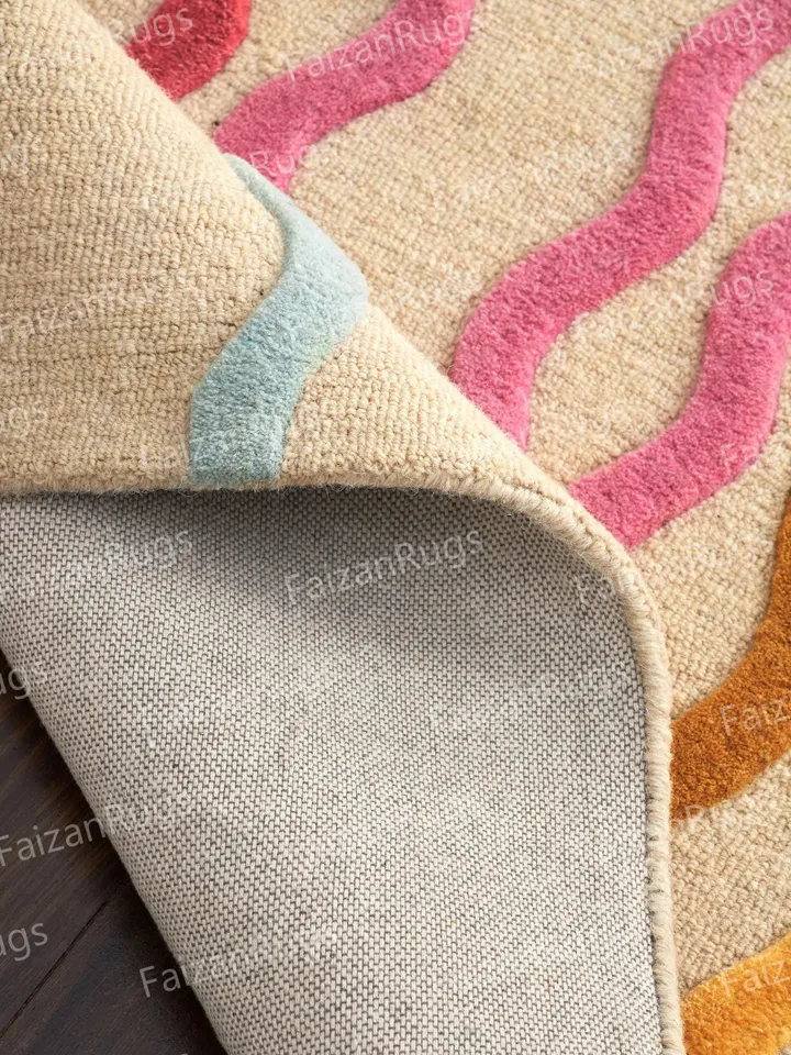 Multi Phoebe Wiggles Hand Tufted Rug 100% Wool For Living Room, Bed Room, Kids | Drawing room in any size 10x14,10x12,9x12,8x10,6x9,5x8,4x6