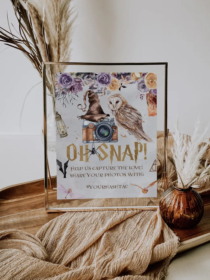 Oh snap sign; Wizard Baby Shower; Magic School Baby Shower template; Wizard Party templates; Instant Download; a1