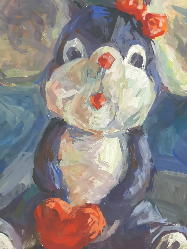 Little Mouse Painting 12x9" ORIGINAL ART Gouache Impressionist Fine Art Signed by artist Marina Chuchko
