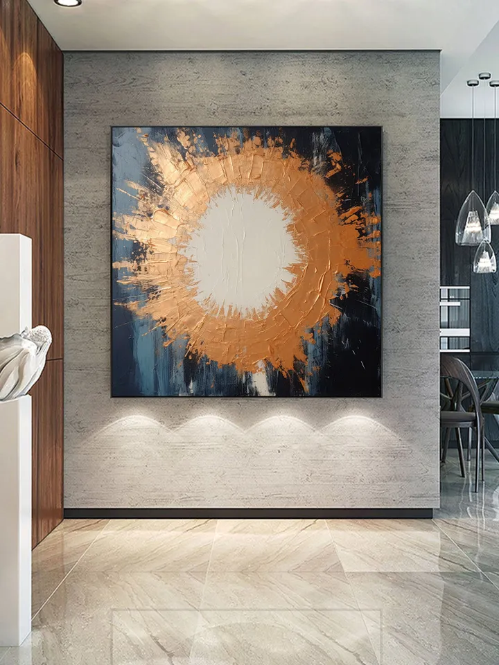 Original Gold Oil Painting On Canvans, Abstract Texture Acrylic Painting, Custom Painting, Large Wall Art Home Wall Decor Painting For Hotel