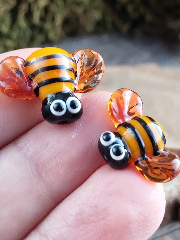 GLASS FIGURINES Queen Bee figurine Miniature Bee gifts  Honey bee decor Bumble bee gift Terrarium figurines Tiny glass animals Glass bee
