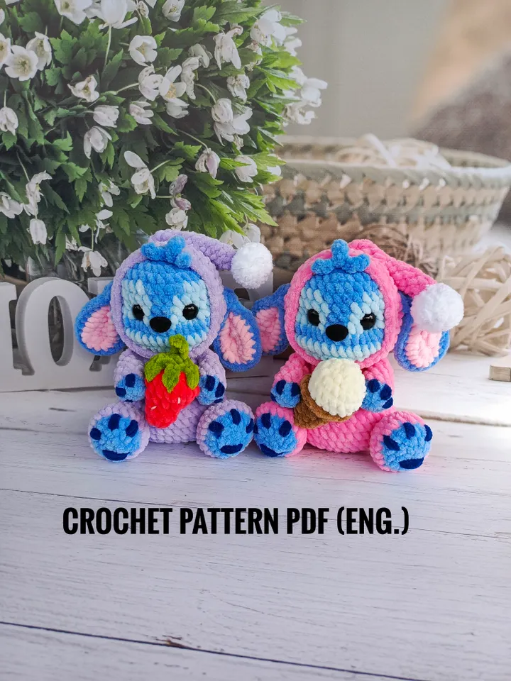 Crochet Stitch Labubu Pattern, PDF, English only, Crochet Stitch, Stitch Plush Toy, Labubu Stitch, Stitch Baby Toy, Amigurumi