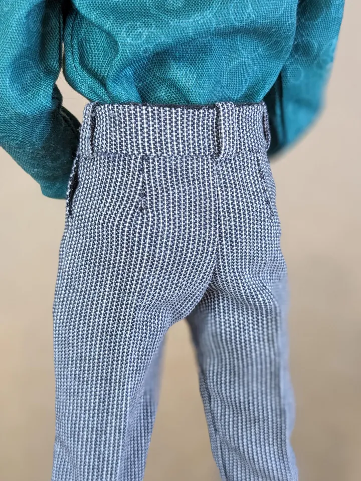 Classic gray pants for 12 inch fashion male dolls