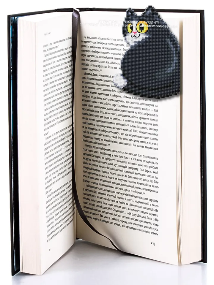Black cat Corner bookmark cross stitch pattern download PDF Cat cross stitch chart, Cat bookmark digital pattern PDF, Cat lover gift #B260