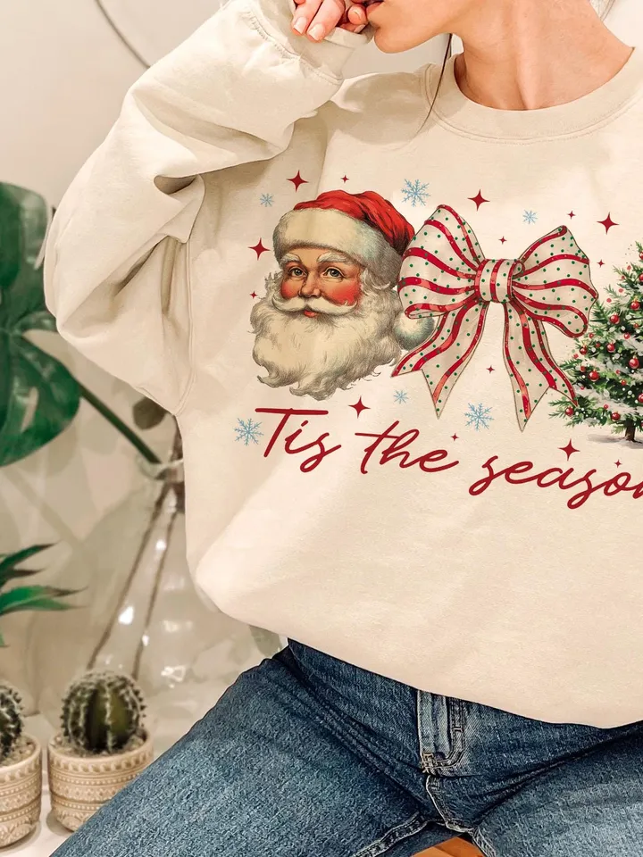Retro Christmas png, Tis the Season Png, Santa Claus png, Watercolor Christmas png, Christmas sublimation, Merry Christmas, Christmas vibes