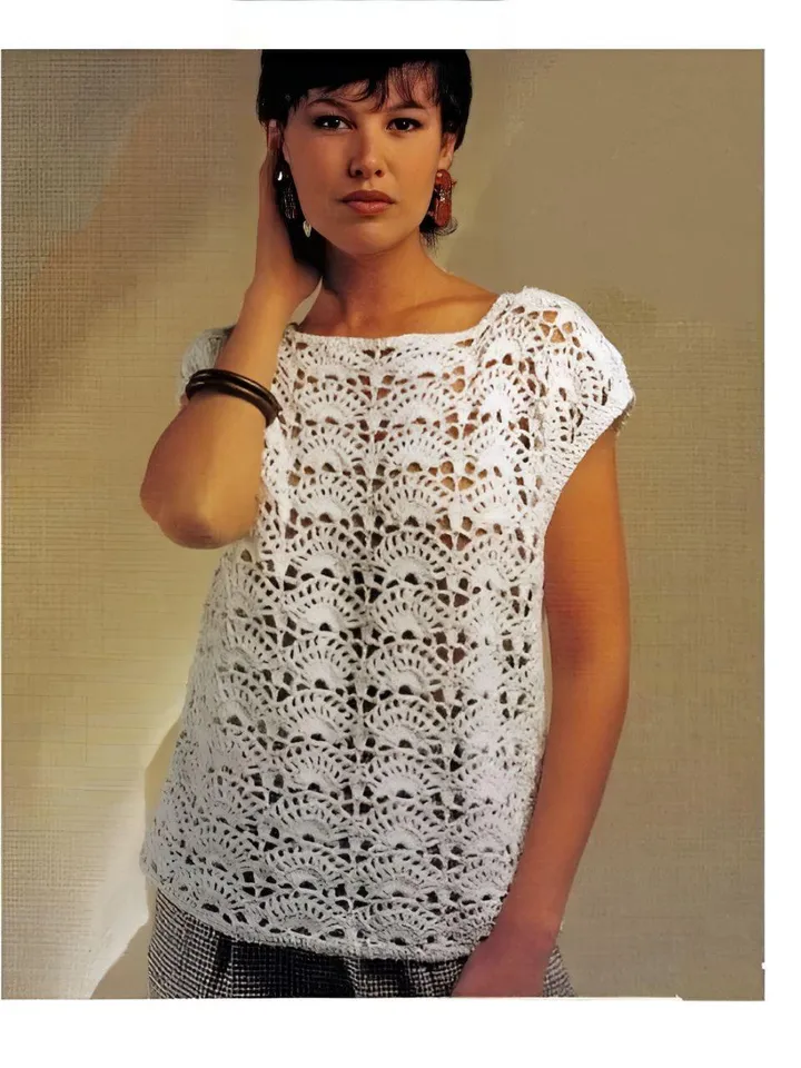 Crochet pattern top women, lace top pattern PDF, crochet sweater, summer sweater women pdf
