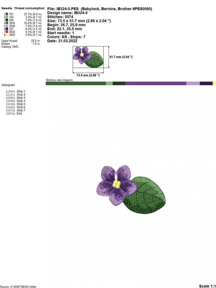 Set ofsix designs Violets with 3Delements machine embroidery design digital embroidery pattern home andclothing décor embroidery motif loral