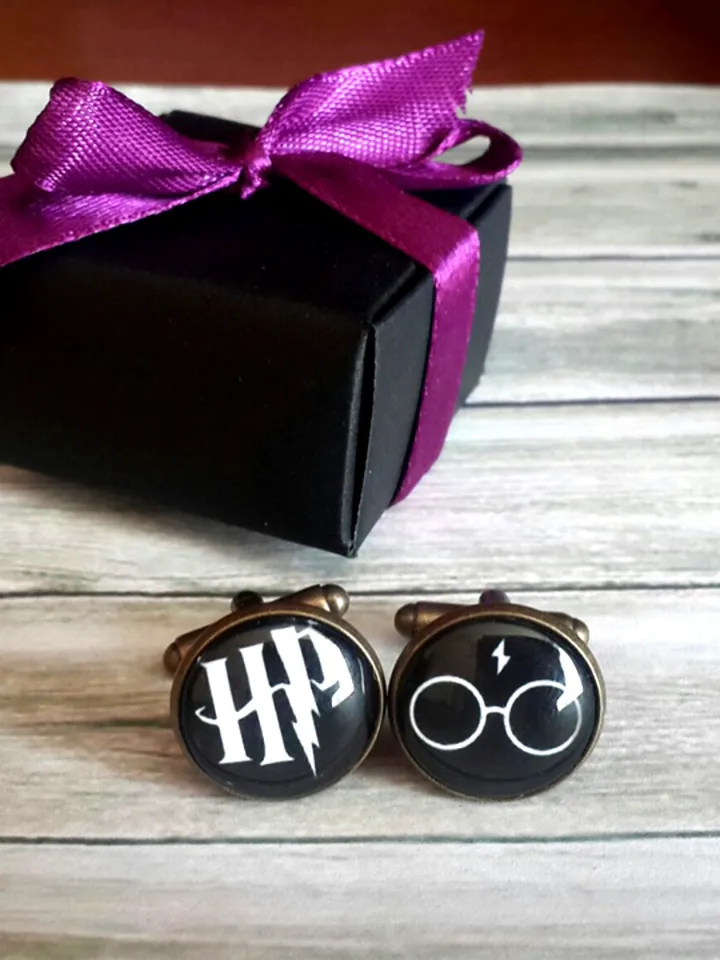 Harry Potter cufflinks, HP gift, Harry Potter Glasses Accessories