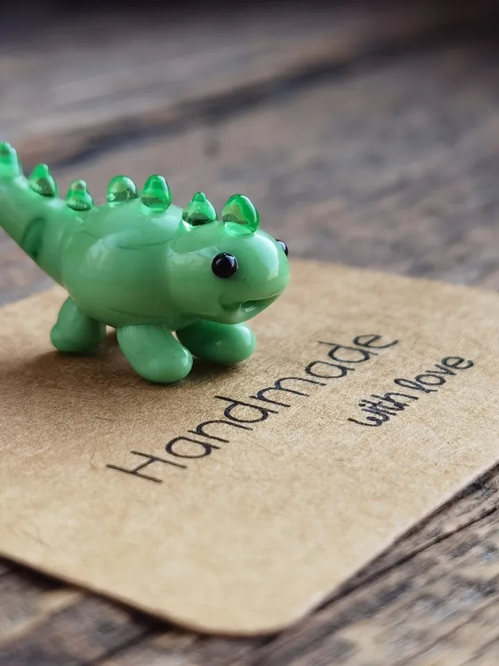 DINOSAUR ORNAMENTS Dinosaur figurine Glass dinosaur decor Miniature Dinosaur gift Dino figurine Glass figurines Tiny glass animals Terrarium