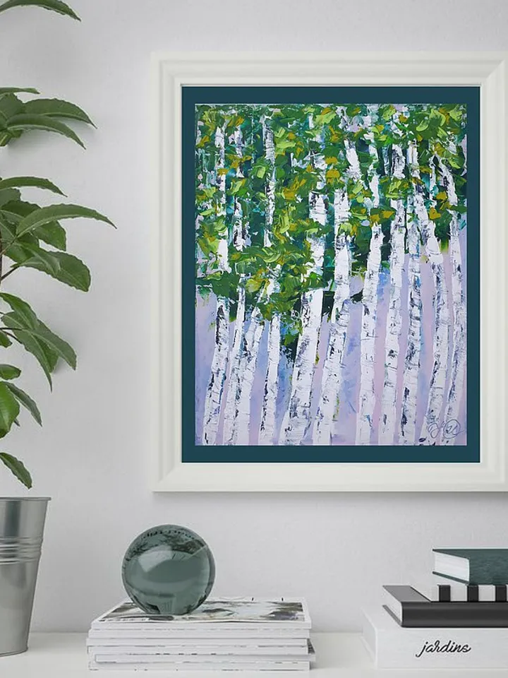 Birch Painting Tree Original Art Forest Wall Art Aspen Painting Oil Impasto Art