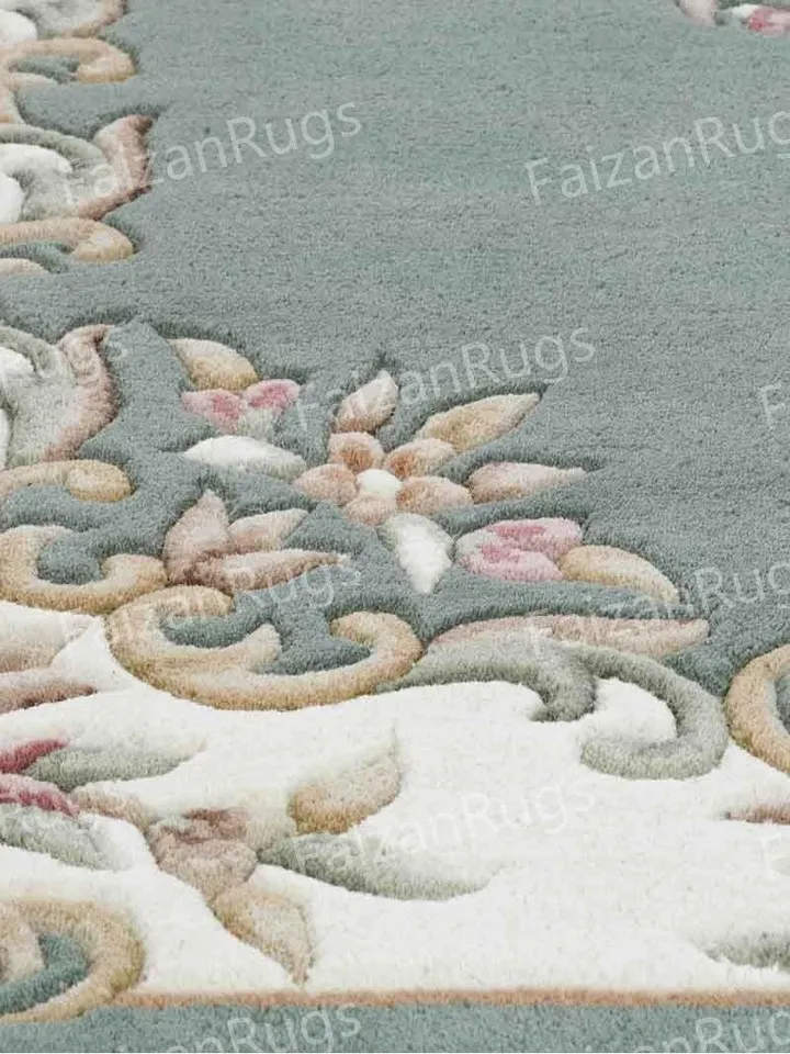 Buy Premium Abushan Rug Hand Tufted Floral Rug Handmade Wool Carving Rug Large Area Home Rug for Living Dining Bedroom 10x10 8x10 9x12 10x14