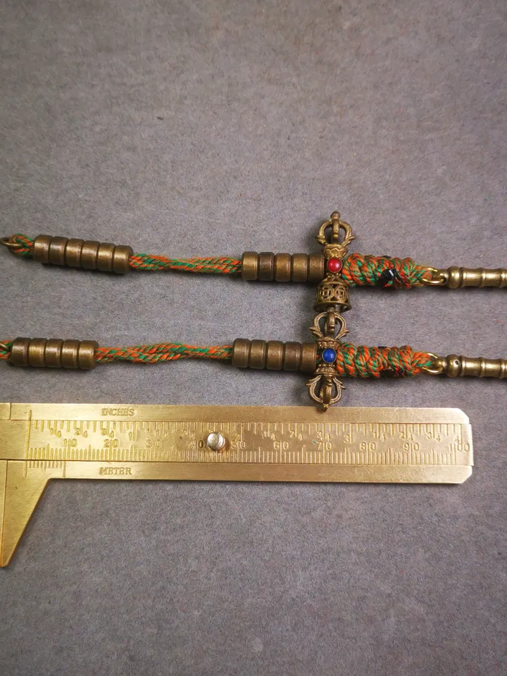 Gandhanra Handmade Tibetan Buddhist Mala Counters,Prayer Bead Counters,with Dorje and Vajra Pendant,Made of Brass