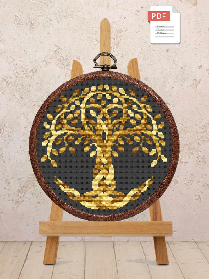 Tree of Life Cross Stitch Pattern, Yggdrasil Cross Stitch Pattern, Folklore Cross Stitch Pattern, Tree of Life Patterns #oth010