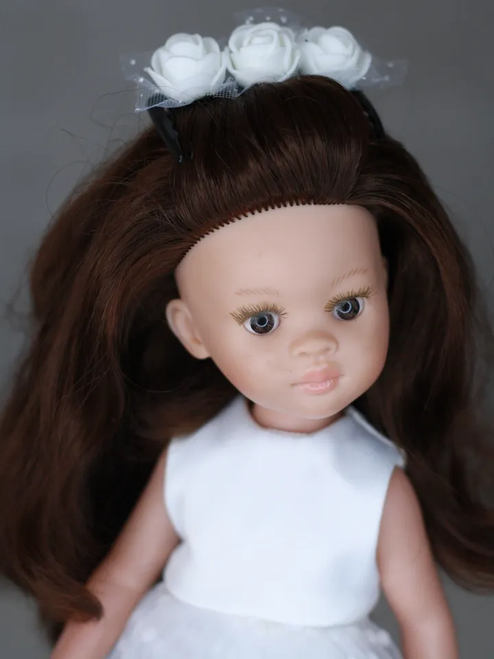 Paola Reina doll clothes, White long dress for Paola Reina, 13 inch doll clothes, Doll clothes, Dolls outfit, 32 cm doll