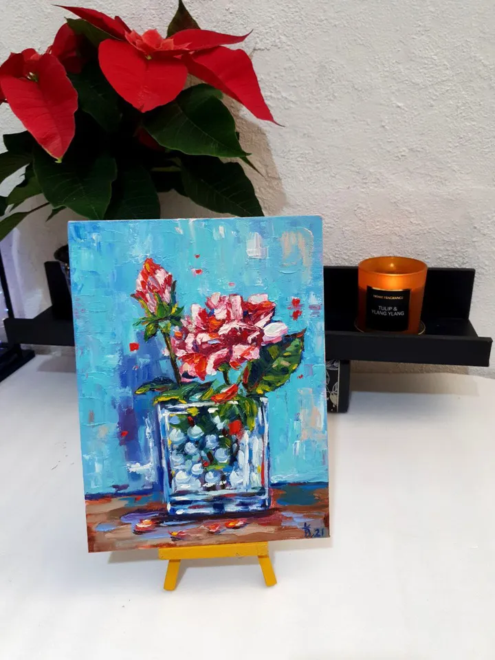 Roses Abstract Painting on canvas