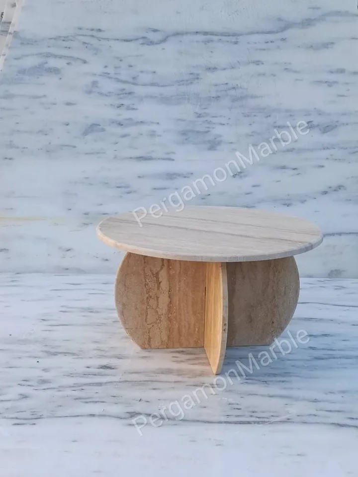 Travertine Coffee Table handmade italian model free shipping real travertine fast shipping