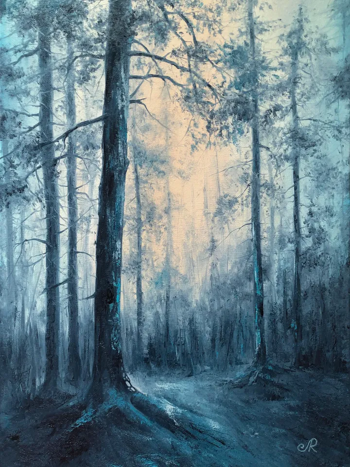 Forest Original Painting Oil Landscape Trees Wall Art