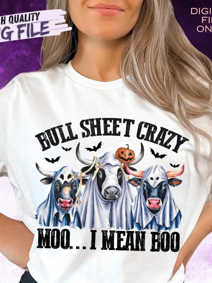 Bull Sheet PNG, Halloween Png, Bull Png, Ghost Cows Png, Funny Cow Png, Fall Png, Cow Lover Png, Spooky Season Png, Instant Download