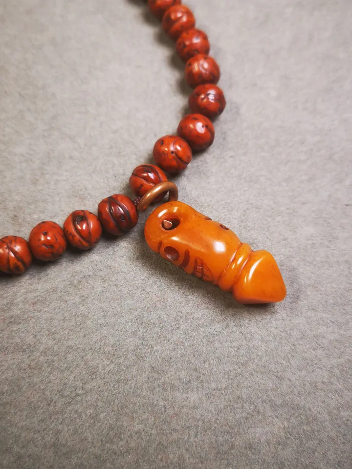 Gandhanra Tibetan Bone Carved Phurba Amulet, Ritual Implement Pendant