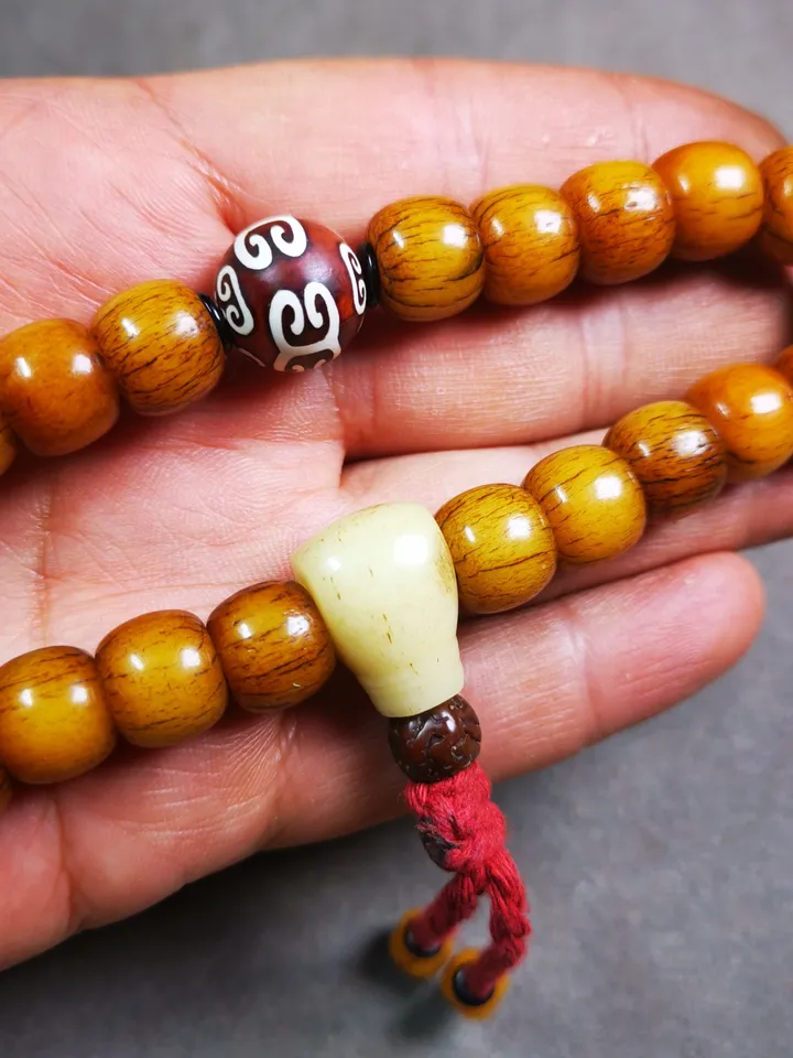 Gandhanra Handmade Tibetan Yak Bone Wrist Mala Bracelet,23 Prayer Beads Bracelet for Men