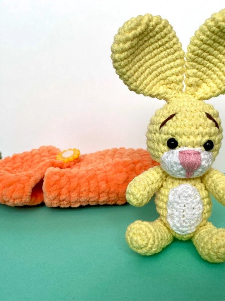 Crochet pattern Bunny in carrot - Easter Amigurumi rabbit pattern - tiny stuffed toy - plush pattern - English Pdf  - Easter gift
