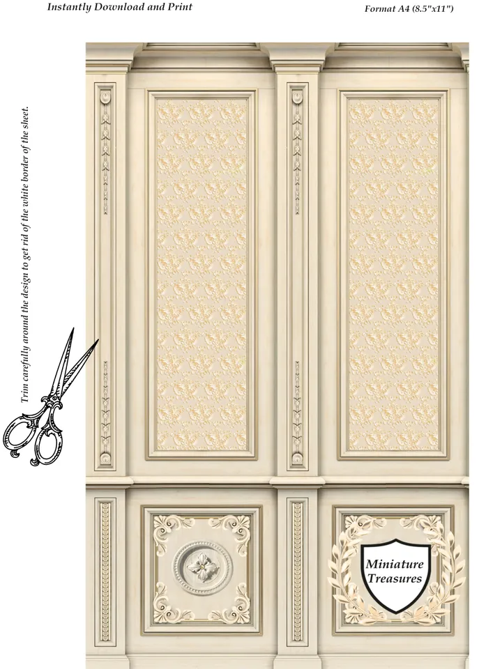 Wallpapers- Set 7-v2 | Printables for Dollhouses and Unique Miniature Projects | Digital Downloads | in Scale 1/12th