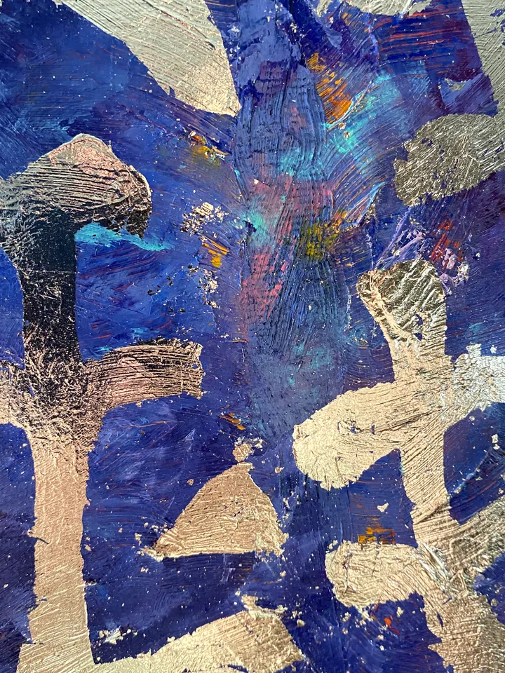 Riches Symbol Painting Money Sign Original Art Feng Shui Artwork Oil On Canvas Golden Leaf Wall Art