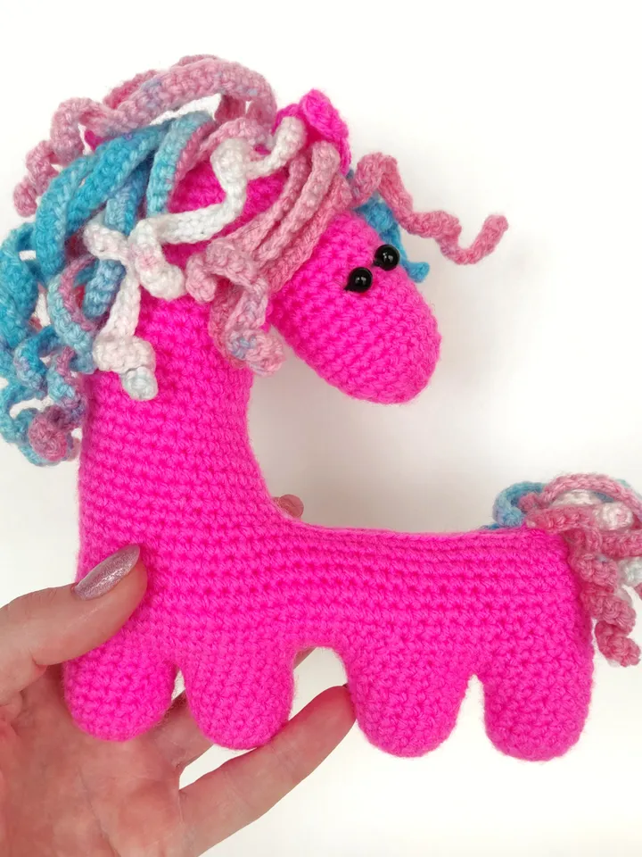 pink horse toy, pink horse stuffed animal, pink pony