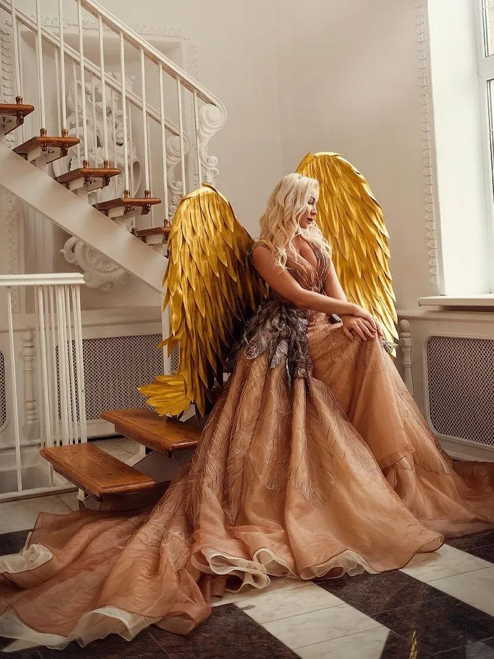 golden wings, angel wings, angel costume, golden angel, golden angel wings