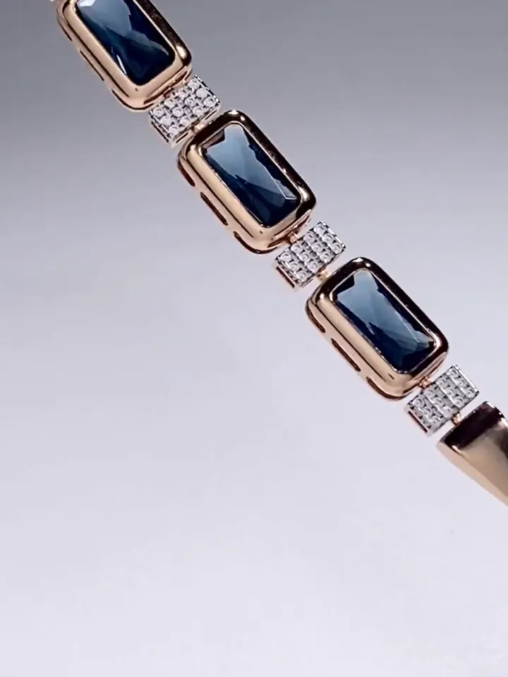 Women's bracelet silver 925, jewelry gold with topaz London isk. and cubic zirconia
