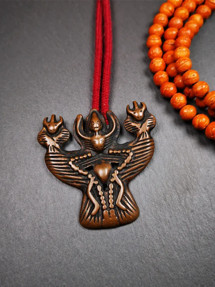 Gandhanra Antique Tibetan Buddhist Amulet,Garuda,Garula,Suparna,Golden-winged Bird Pendant,Made of Bronze,80 Years Old - 2.24"