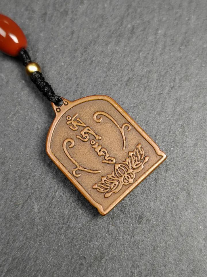 Gandhanra Vintage Tibetan Buddhism Statue Pendant,Vajrapani Amulet Badge,the Protector and Guide of Gautama Buddha,Made of Copper