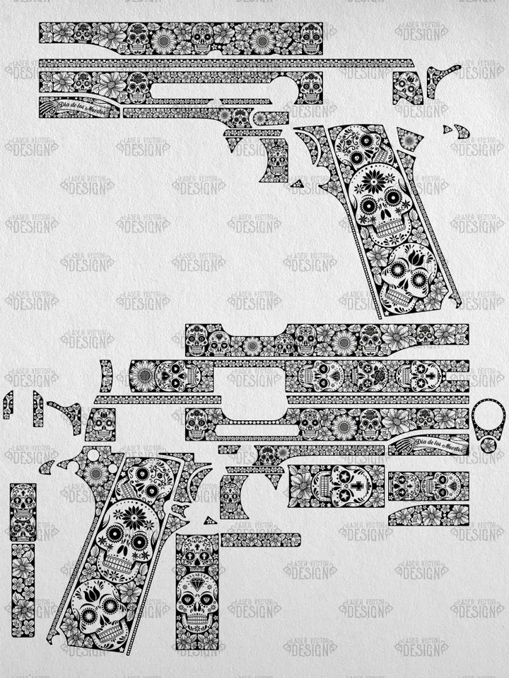 VECTOR DESIGN Colt 1911 Government Candy skulls