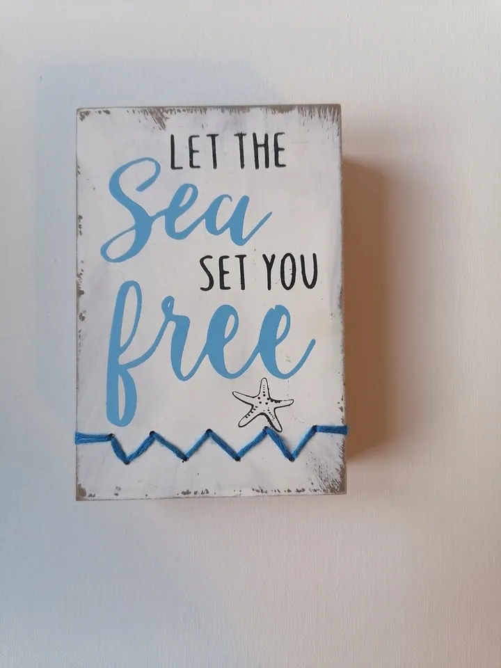Let the sea set you free Signs, Vintage style Beach Sign, Beach Decor, beach wall decor, beach signs
