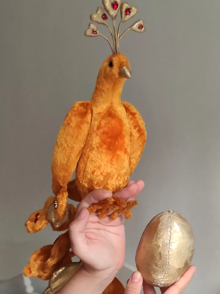 PDF Sewing Pattern 20" Firebird Gold Egg DIY Russian Fairy Bird Folk Tales/ Phoenix Bird Toy sewing pattern instructions