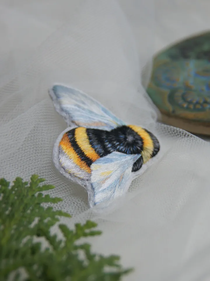 Embroidered Bumblebee Brooch