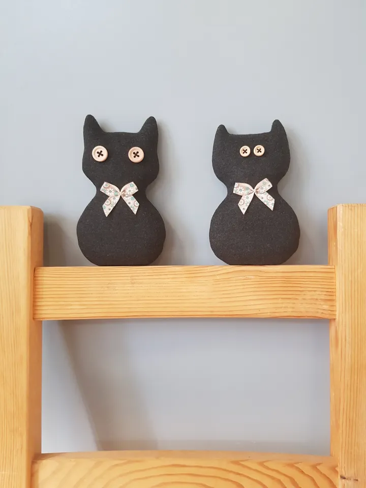 Diy Halloween doll, Black cat sewing pattern PDF, digital tutorial in english